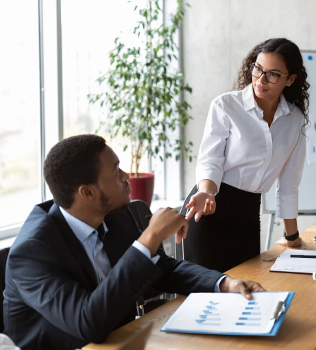 Business woman talking in meeting