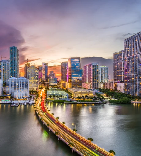 Miami Florida Skyline at dusk